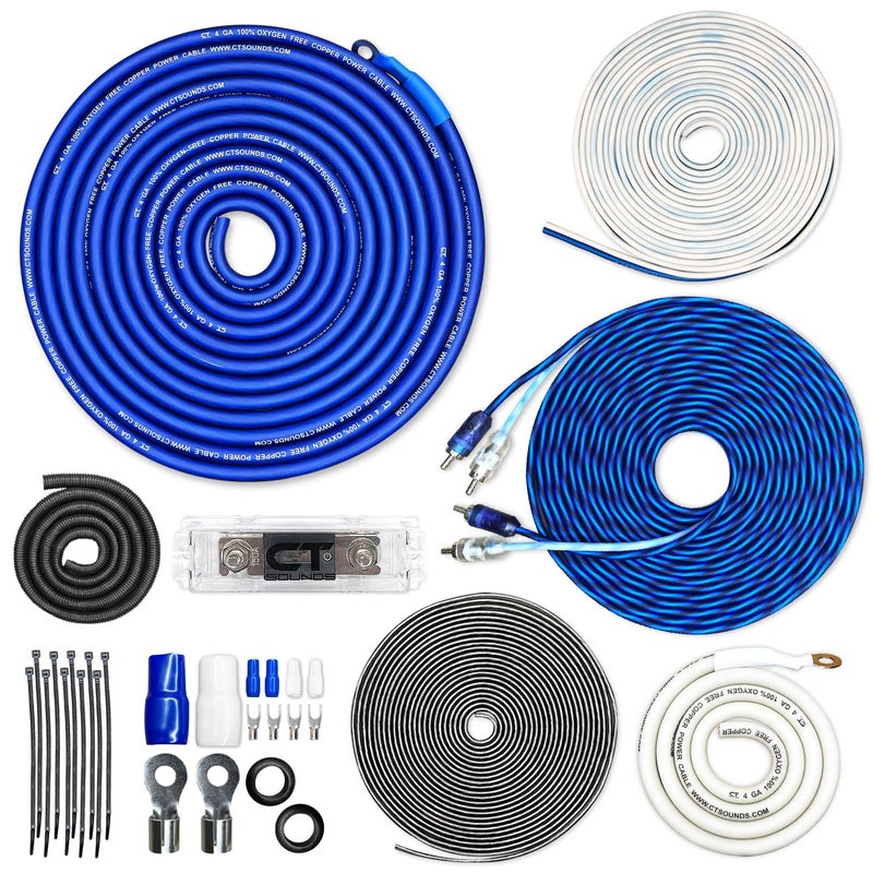 CT Sounds مجموعة تركيب أسلاك مضخم الصوت CT Sounds 4 Gauge OFC كاملة، AMPKIT-4GA-ELITE - Image 1